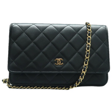 Load image into Gallery viewer, Chanel Wallet On Chain Leather Shoulder Bag Black
