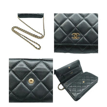 Load image into Gallery viewer, CHANEL WOC Leather Wallet On Chain Shoulder Bag Black
