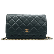 Load image into Gallery viewer, CHANEL WOC Leather Wallet On Chain Shoulder Bag Black
