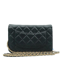 Load image into Gallery viewer, CHANEL WOC Leather Wallet On Chain Shoulder Bag Black
