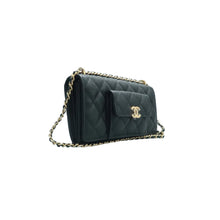 Load image into Gallery viewer, CHANEL Quilted Leather WOC Wallet On Chain Crossbody Bag Black
