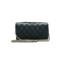 Load image into Gallery viewer, CHANEL Quilted Leather WOC Wallet On Chain Crossbody Bag Black
