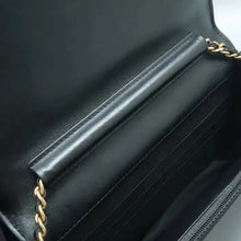 Load image into Gallery viewer, CHANEL CF Wallet on Chain Quilted Leather Shoulder Bag Black
