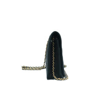 Load image into Gallery viewer, CHANEL CF Wallet on Chain Quilted Leather Shoulder Bag Black
