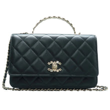 Load image into Gallery viewer, CHANEL Wallet on Chain Quilted Leather Satchel Bag Black
