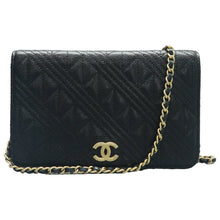 Load image into Gallery viewer, Chanel Wallet On Chain Leather Crossbody Bag Black
