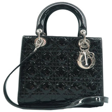 Load image into Gallery viewer, Christian Dior Lady Dior Patent leather Soulder Bag Black
