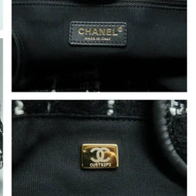 Load image into Gallery viewer, CHANEL Deauville Tweed Satchel Bag Black
