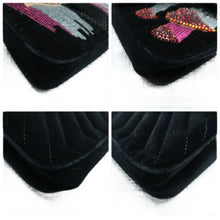 Load image into Gallery viewer, Gucci GG Marmont Velvet Matelasse Crystal Sequin Heart Embroidered Shoulder Bag Black
