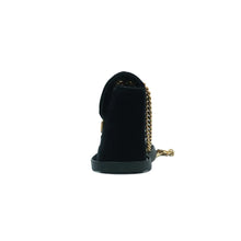 Load image into Gallery viewer, Gucci GG Marmont Velvet Matelasse Crystal Sequin Heart Embroidered Shoulder Bag Black
