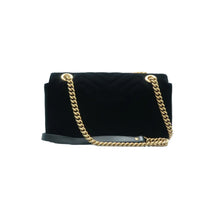 Load image into Gallery viewer, Gucci GG Marmont Velvet Matelasse Crystal Sequin Heart Embroidered Shoulder Bag Black
