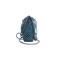 Load image into Gallery viewer, CHANEL 22 Fabric Satchel Bag Blue
