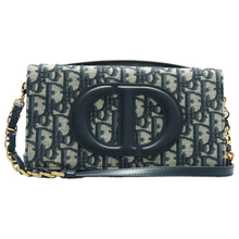 Load image into Gallery viewer, Christian Dior Signature Fabric Satchel Bag Blue
