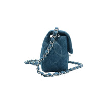 Load image into Gallery viewer, Chanel Square Flap Denim Jeans Shoulder Bag Blue
