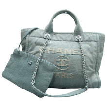 Load image into Gallery viewer, CHANEL Deau Ville Denim-Jeans Satchel Bag Blue
