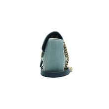 Load image into Gallery viewer, Gucci GG Marmont Denim Matelasse Pearl Studded Small Shoulder Bag Blue
