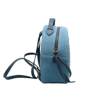 Load image into Gallery viewer, Gucci Dome Kura Denim Matelasse Cubic Pearl Studded GG Marmont Backpack Blue
