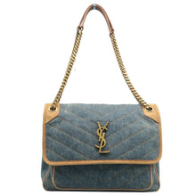 Load image into Gallery viewer, Saint Laurent Niki Reuse MM Denim Suede Bag Blue
