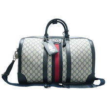 Load image into Gallery viewer, Gucci Web Medium Ophidia GG Supreme Monogram Textured Dollar Calfskin Duffle Bag Beige
