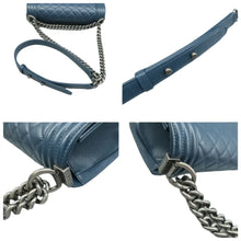 Load image into Gallery viewer, CHANEL Boy Medium Quilted Leather Crossbody Bag Blue
