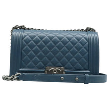 Load image into Gallery viewer, CHANEL Boy Medium Quilted Leather Crossbody Bag Blue
