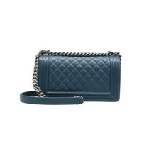 Load image into Gallery viewer, CHANEL Boy Medium Quilted Leather Crossbody Bag Blue
