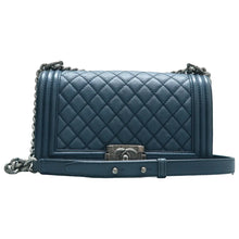 Load image into Gallery viewer, CHANEL Boy Leather Crossbody Bag Blue
