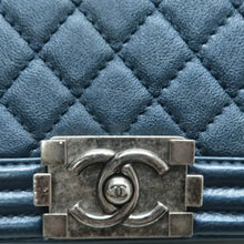 Load image into Gallery viewer, CHANEL Boy Leather Crossbody Bag Blue
