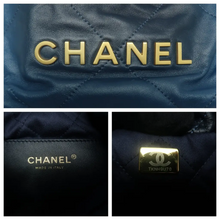 Load image into Gallery viewer, Chanel Chanel 22 Leather Satchel Bag Blue

