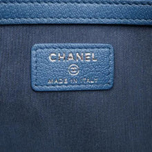 Load image into Gallery viewer, CHANEL Gabrielle Goatskin Quilted Cosmetic Case Blue
