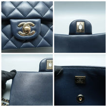 Load image into Gallery viewer, Chanel Rectangular Flap Lambskin Quilted Mini Top Handle Shoulder Bag Navy Blue
