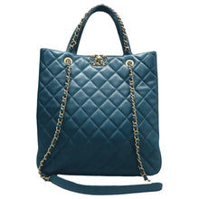 Load image into Gallery viewer, Chanel 19 Lambskin Quilted Leather Satchel Bag Blue
