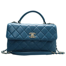 Load image into Gallery viewer, CHANEL Trendy Leather Satchel Bag Blue
