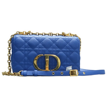 Load image into Gallery viewer, Christian Dior Dior Caro Leather Shoulder Bag Blue
