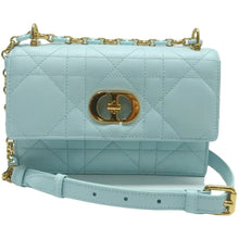 Load image into Gallery viewer, CHRISTIAN DIOR Caro Leather Shoulder Bag Blue
