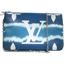 Load image into Gallery viewer, LOUIS VUITTON Double Zip Monogram Canvas Shoulder Bag Blue
