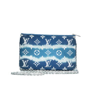 Load image into Gallery viewer, LOUIS VUITTON Double Zip Monogram Canvas Shoulder Bag Blue
