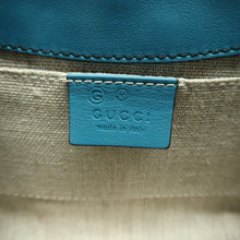 Load image into Gallery viewer, Gucci Emily Medium GGussima Patent Leather Chain Shoulder Bag Blue
