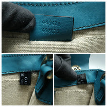 Load image into Gallery viewer, Gucci Emily Medium GGussima Patent Leather Chain Shoulder Bag Blue
