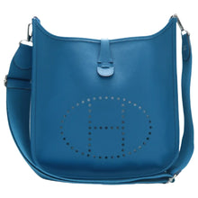 Load image into Gallery viewer, HERMES Evelyne Leather Shoulder bag Blue
