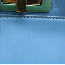 Load image into Gallery viewer, Fendi  Peekaboo Iconic Leather Satchel Bag Blue
