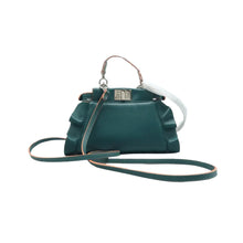 Load image into Gallery viewer, Fendi Mini Peekaboo Leather Satchel Bag Blue
