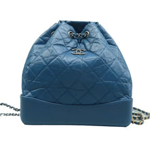 Load image into Gallery viewer, CHANEL Gabrielle Calfskin Leather Backpack Blue
