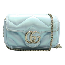 Load image into Gallery viewer, GUCCI GG Marmont Leather Shoulder Bag Blue

