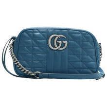 Load image into Gallery viewer, GUCCI GG Marmont Leather Shoulder Bag Blue
