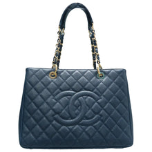 Load image into Gallery viewer, Chanel GST Grand shopping Quilted Leather Tote Bag Blue
