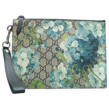 Load image into Gallery viewer, Gucci Blooms Large Cosmetic Case GG Supreme Monogram Clutch Blue
