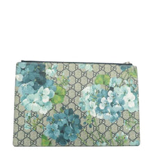 Load image into Gallery viewer, Gucci Blooms Large Cosmetic Case GG Supreme Monogram Clutch Grey
