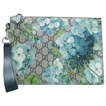 Load image into Gallery viewer, Gucci Blooms Large Cosmetic Case GG Supreme Monogram Clutch Blue
