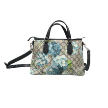 Load image into Gallery viewer, Gucci Blooms Small Zippered GG Supreme Monogram Tote Blue
